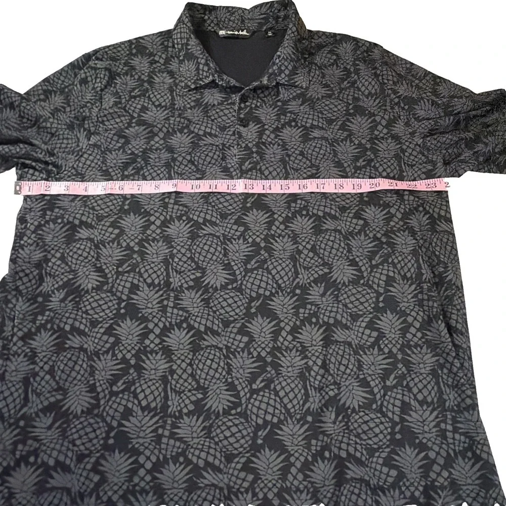 Travis‎ Mathew Polo Shirt Mens 2XL Pineapple AOP Golf Pima Off The Cape Preppy